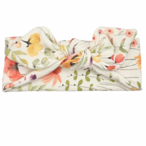 Opaska z kokardą ecru w polne kwiatuszki