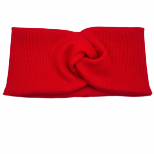 Opaska szeroka przeplatana na głowę czerwona