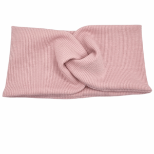 Opaska szeroka przeplatana na głowę jasny brudny róż