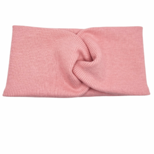 Opaska szeroka przeplatana na głowę pudrowy brudny róż