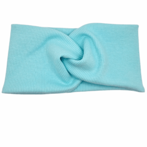 Opaska szeroka przeplatana na głowę aqua