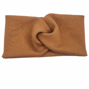 Opaska szeroka przeplatana na głowę brązowa