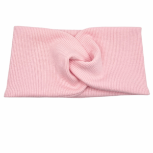 Opaska szeroka przeplatana na głowę jasny róż