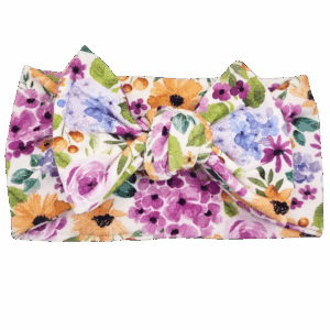 Opaska szeroka z kokardą kolorowe kwiatuszki