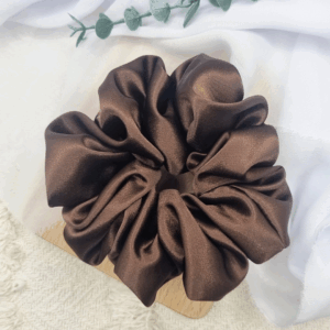 Scrunchie oversized brązowa