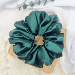 Scrunchie oversized butelkowa zieleń