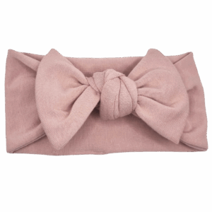 Opaska szeroka z kokardą ciemny brudny róż