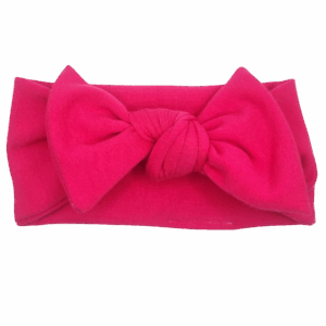 Opaska szeroka z kokardą malinowy róż