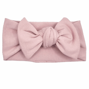 Opaska szeroka z kokardą średni brudny róż