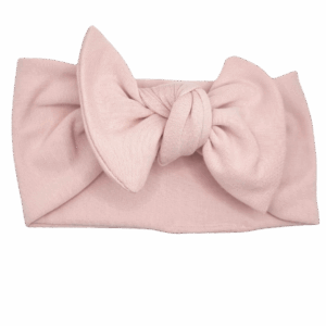 Opaska szeroka z kokardą jasny brudny róż