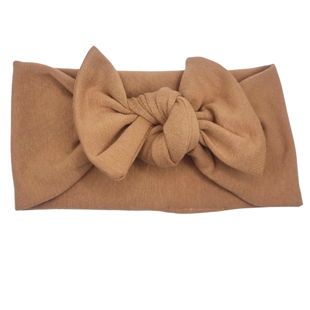 Opaska szeroka z kokardą brązowa