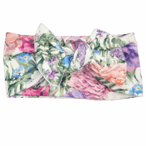 Opaska szeroka z kokardą kwiaty kolorowe