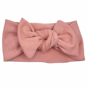 Opaska szeroka z kokardą brudny róż