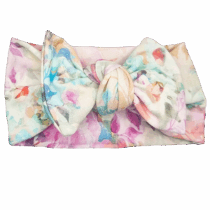 Opaska szeroka z kokardą pastelowe kwiaty