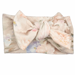 Opaska szeroka z kokardą pastelowa w kwiaty