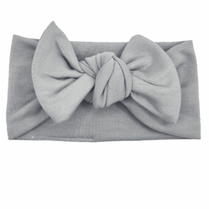 Opaska szeroka z kokardą szara