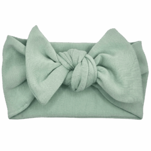 Opaska szeroka z kokardą brudna mięta