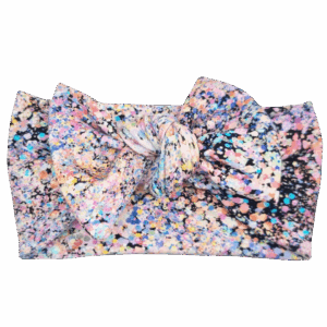 Opaska szeroka z kokardą kolorowe plamki