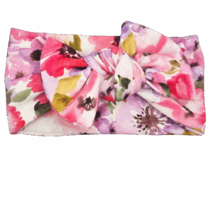 Opaska szeroka z kokardą kolorowe duże kwiatki