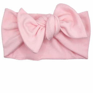 Opaska szeroka z kokardą jasny róż