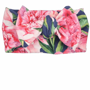 Opaska szeroka z kokardą kwiaty duże kolorowe