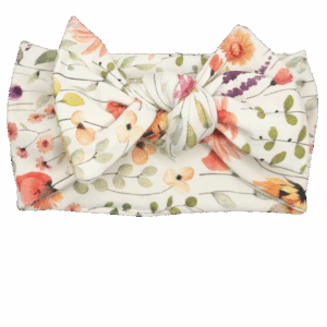 Opaska szeroka z kokardą w małe polne kwiatuszki