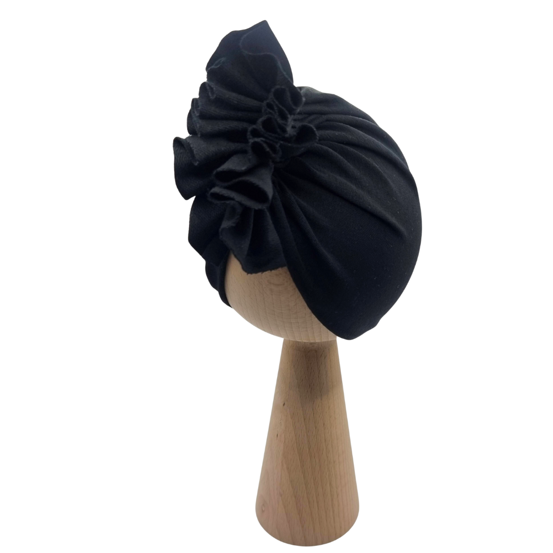 Czapka turban falbanka czarna