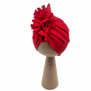 Czapka turban falbanka czerwona