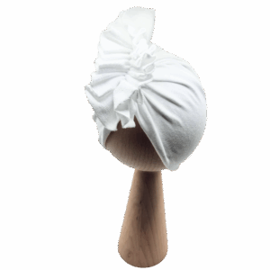 Czapka turban falbanka biała
