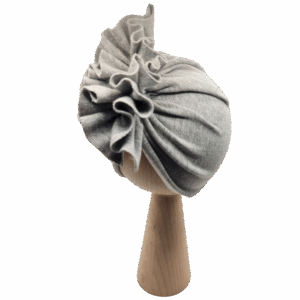 Czapka turban falbanka szara