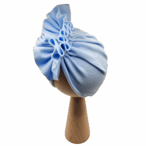 Czapka turban falbanka błękitna