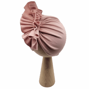 Czapka turban falbanka średni brudny róż