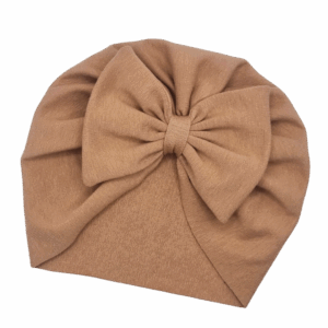 Turban z kokardką brązowy