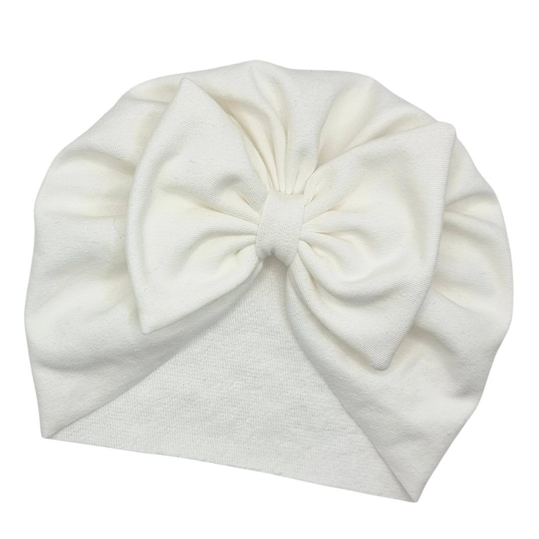 Turban z kokardką ecru