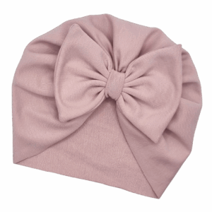 Turban z kokardką średni brudny róż