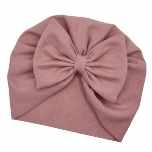 Turban z kokardką ciemny brudny róż