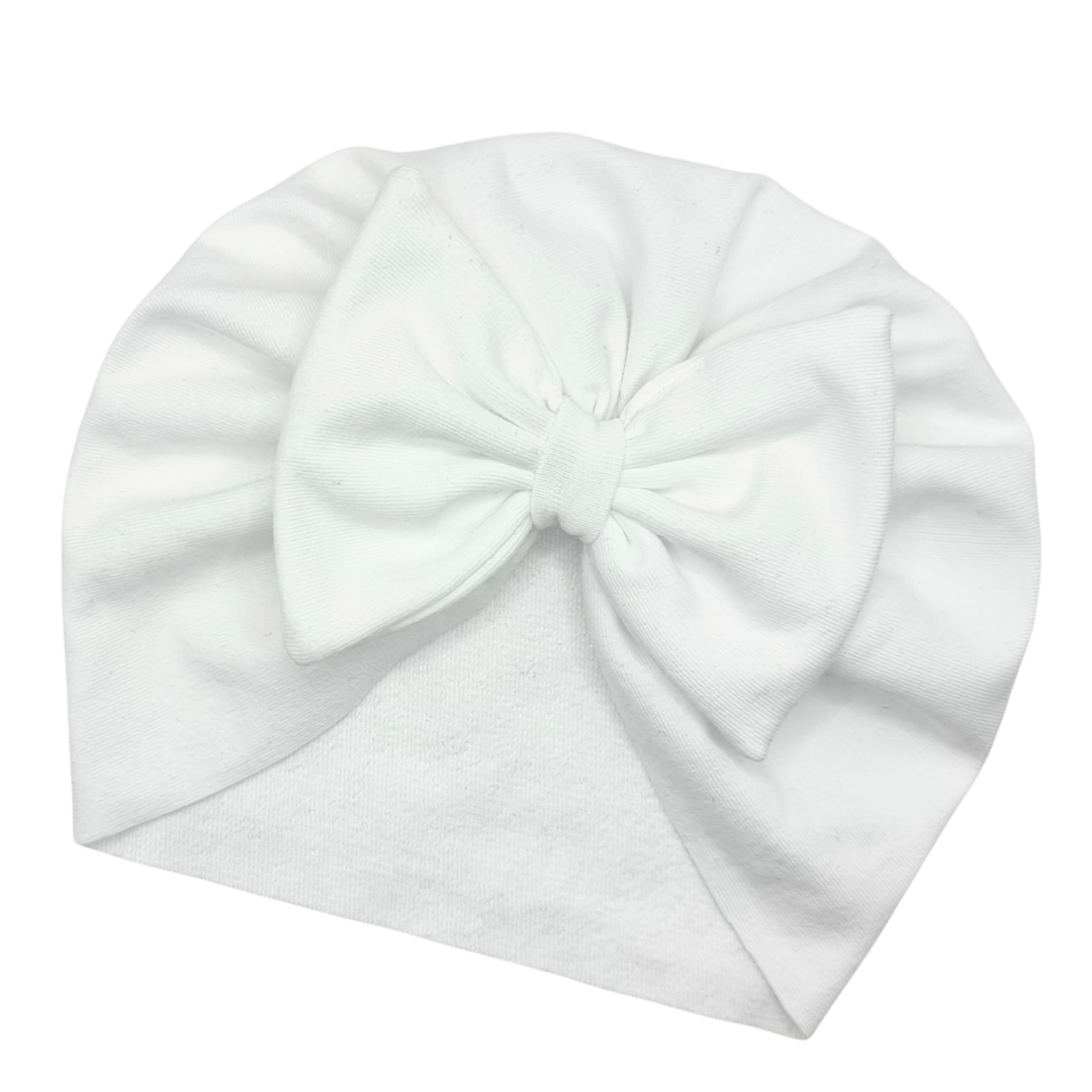 Turban z kokardką biały