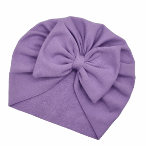 Turban z kokardką ciemny fiolet