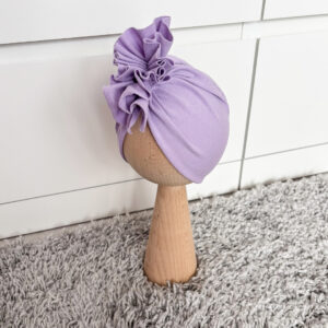 Czapka turban - falbanka - fioletowa