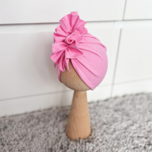Czapka turban - falbanka - słodki róż