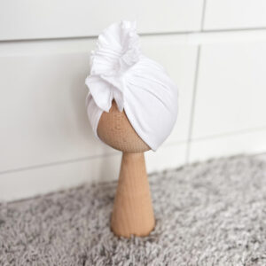 Czapka turban - falbanka - biała