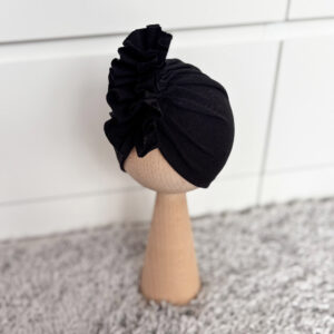 Czapka turban - falbanka - czarna