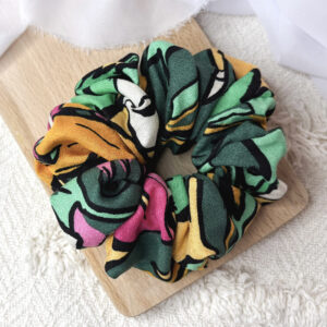 Scrunchie oversized butelkowa zieleń w cętki