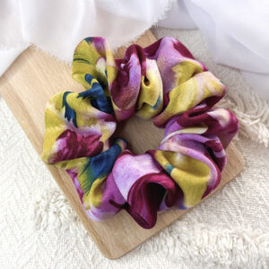 Scrunchie oversized pastelowe duże kwiaty