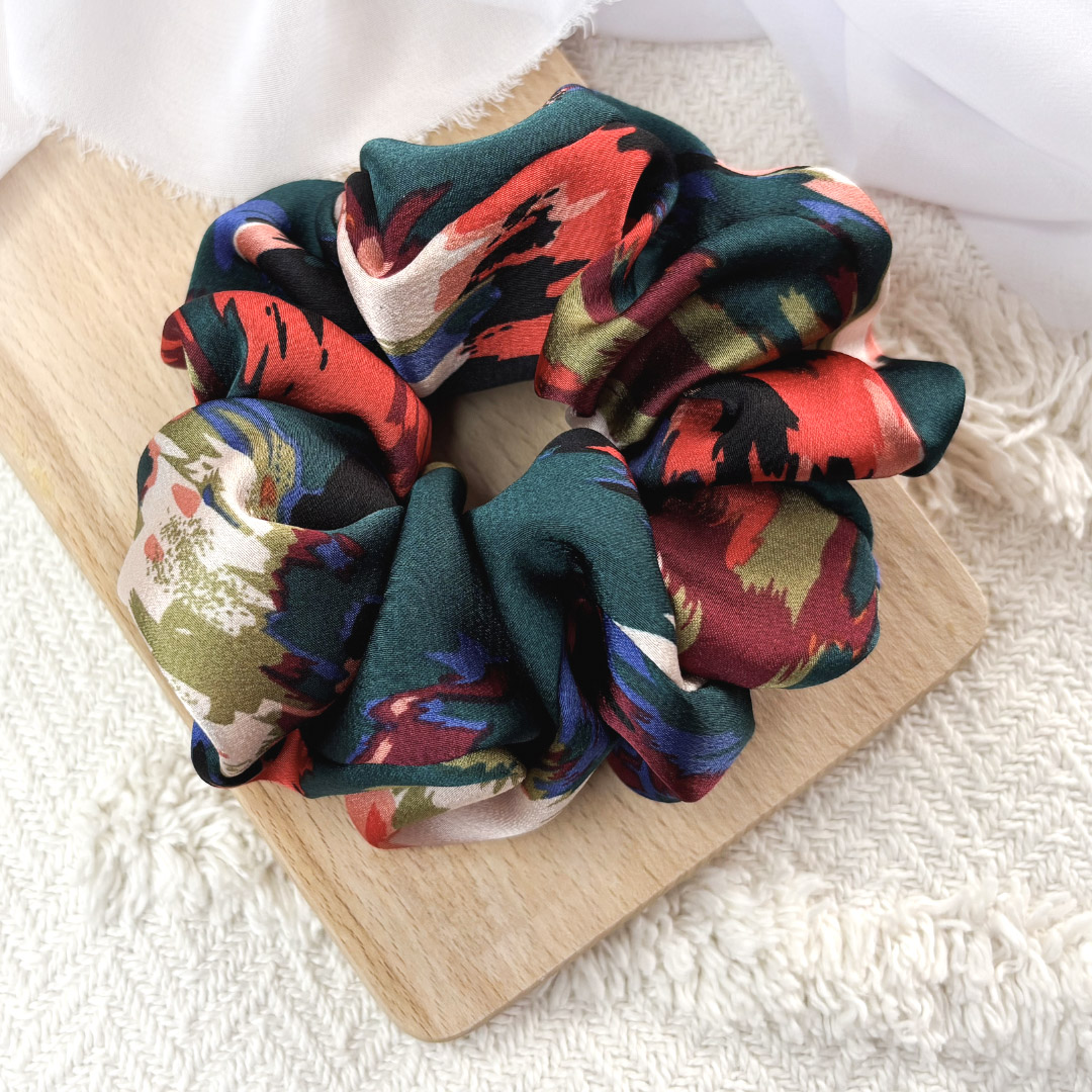 Scrunchie oversized kolorowe plamki