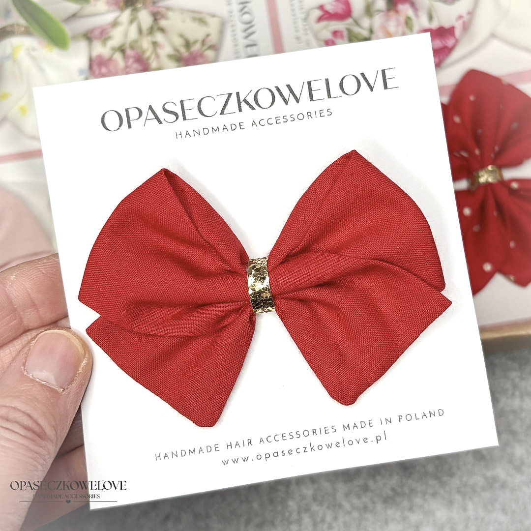 Kokardka Lili - czerwona - opaska / spinka