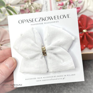 Kokardka Ali - biała w plumetii - opaska / spinka