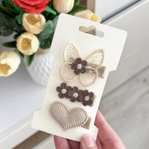 Pierwsze spinki dla niemowląt i dziewczynek – 3 szt - zestaw #12