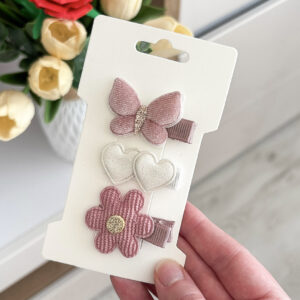 Pierwsze spinki dla niemowląt i dziewczynek – 3 szt - zestaw #10