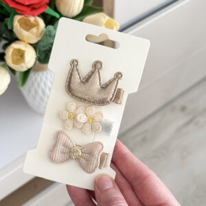 Pierwsze spinki dla niemowląt i dziewczynek – 3 szt - zestaw #9